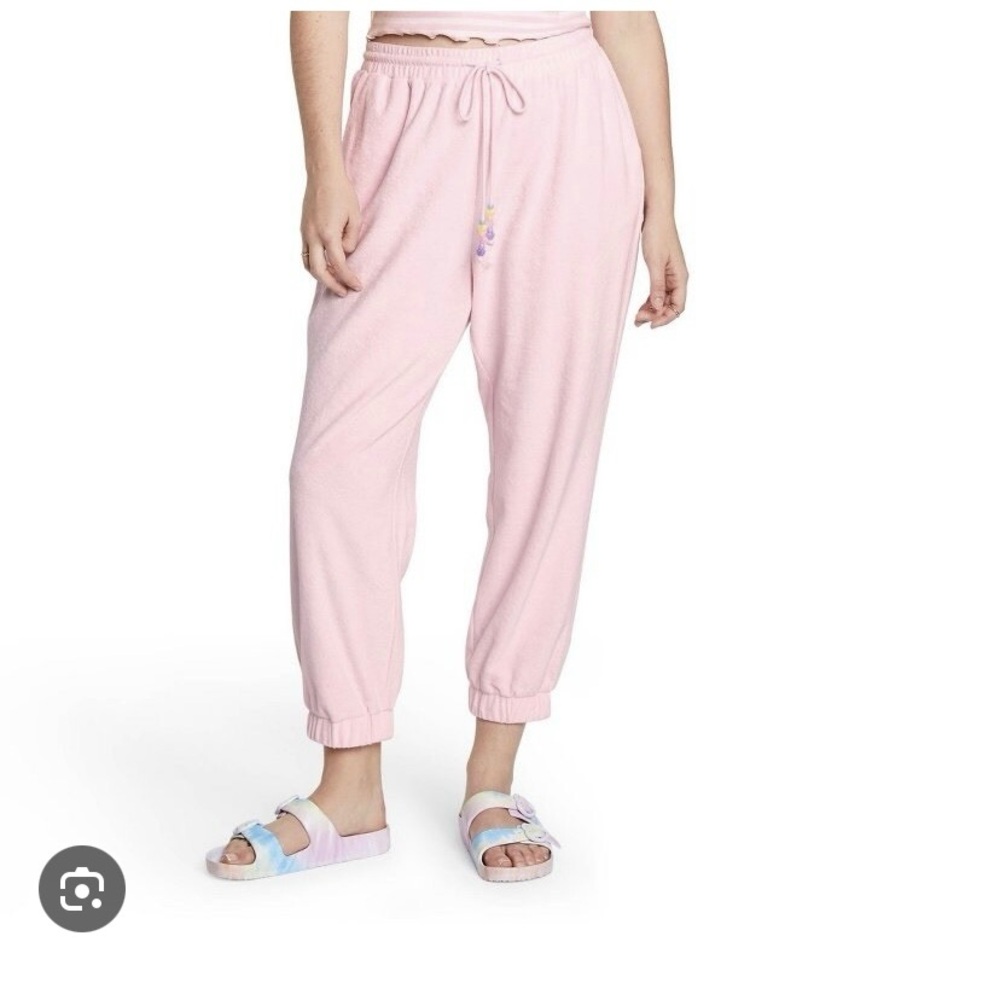 Stoney Clover Lane x Target Pink Terrycloth Jogger Sweatpants Beads on waist M